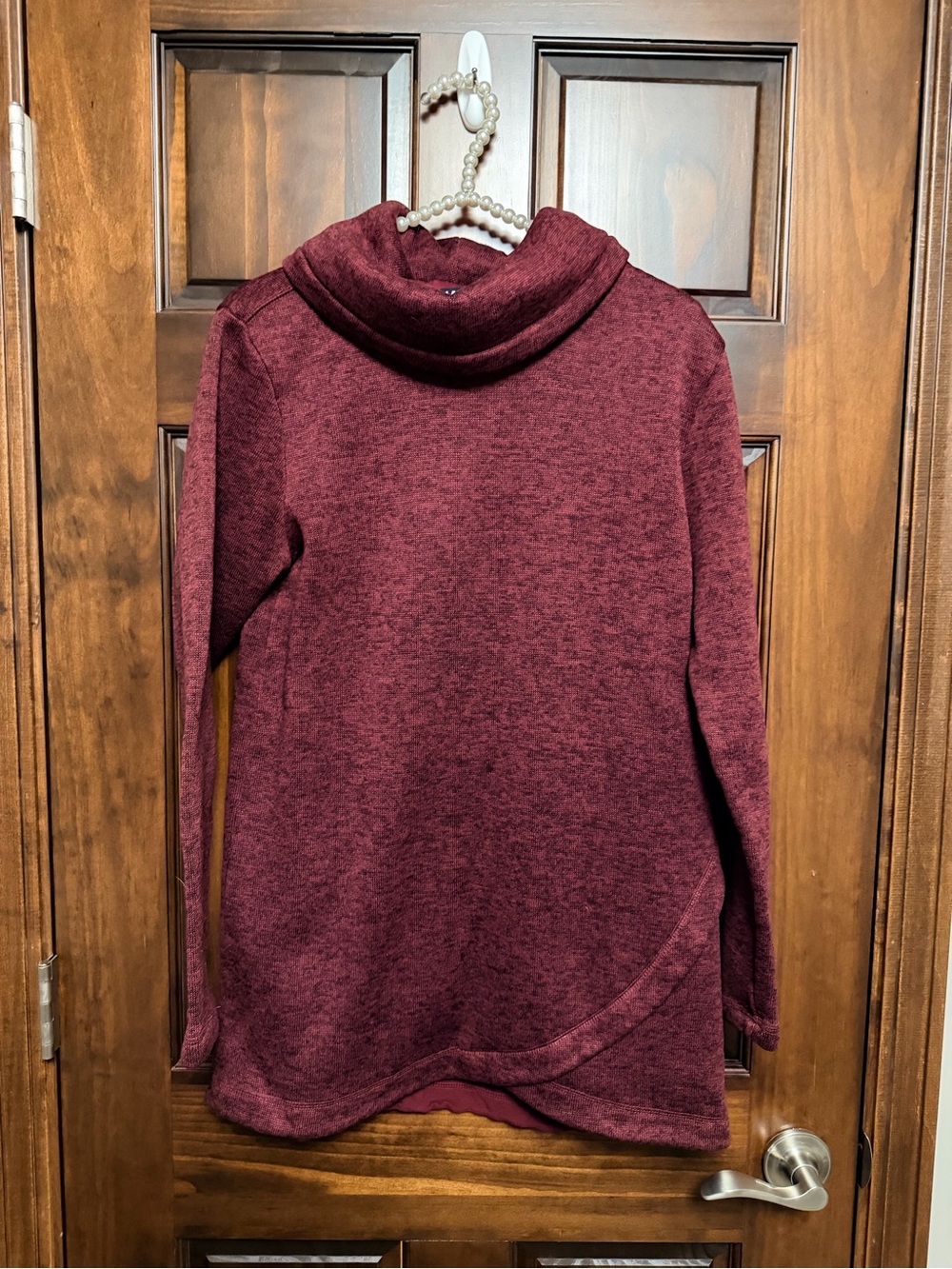 Lands' End Women's Burgundy Cowl Neck Pullover Sweater